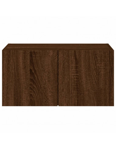 Mobile TV a Parete con Luci LED Rovere Marrone 60x35x31 cm