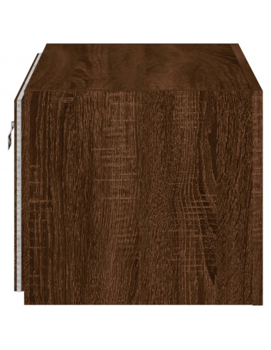 Mobile TV a Parete con Luci LED Rovere Marrone 60x35x31 cm