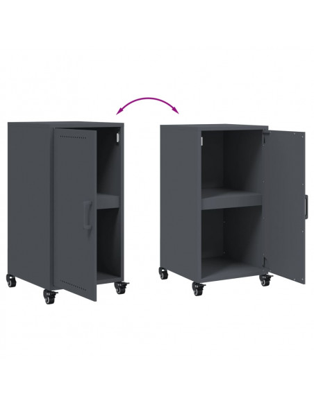 Credenza Antracite 36x39x72 cm in Acciaio Laminato a Freddo