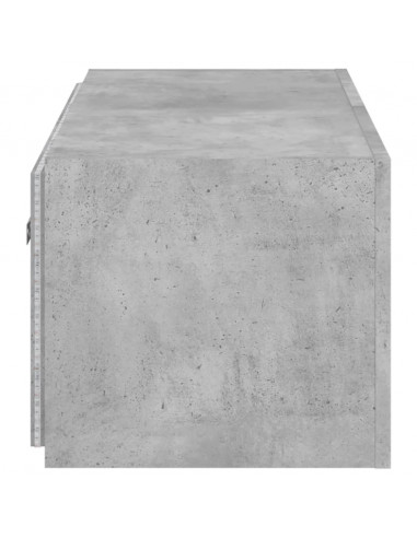 Mobile TV a Parete con Luci LED Grigio Cemento 80x35x31 cm