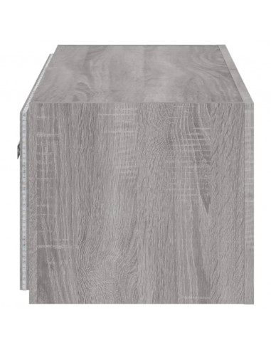 Mobile TV a Parete con Luci LED Grigio Sonoma 80x35x31 cm