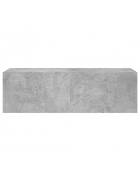 Mobile TV a Parete con Luci LED Grigio Cemento 100x35x31 cm