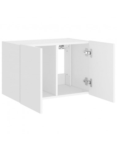 Mobile TV a Parete con Luci LED Bianco 60x35x41 cm