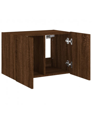 Mobile TV a Parete con Luci LED Rovere Marrone 60x35x41 cm