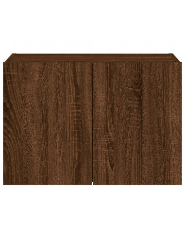 Mobile TV a Parete con Luci LED Rovere Marrone 60x35x41 cm