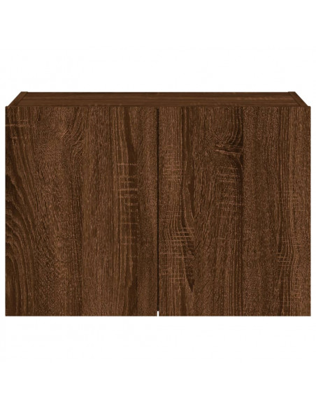Mobile TV a Parete con Luci LED Rovere Marrone 60x35x41 cm