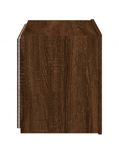 Mobile TV a Parete con Luci LED Rovere Marrone 60x35x41 cm