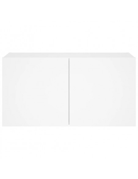 Mobile TV a Parete con Luci LED Bianco 80x35x41 cm