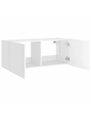 Mobile TV a Parete con Luci LED Bianco 100x35x41 cm