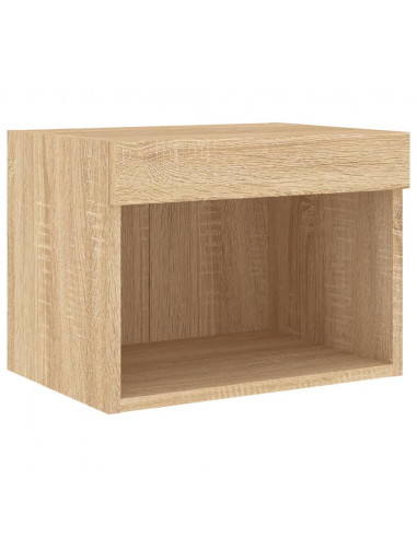 Mobili TV a Muro con LED 7pz Rovere Sonoma Legno Multistrato