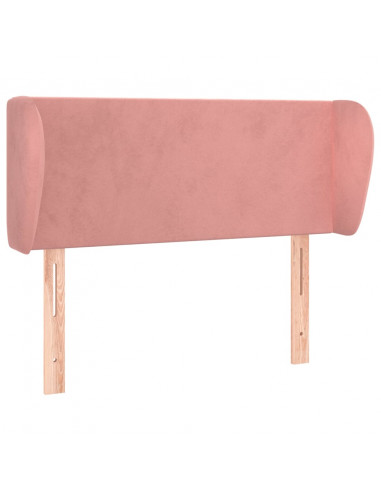 Testiera ad Orecchio Rosa 83x23x78/88 cm in Velluto