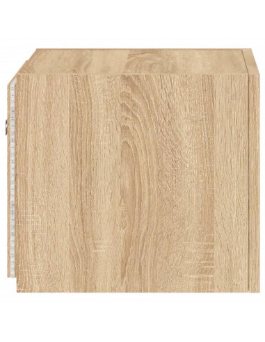 Mobile TV a Parete con Luci LED Rovere Sonoma 30,5x35x80 cm
