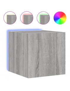Mobili TV a Parete con Luci LED 2pz Grigio Sonoma 30,5x35x30 cm 2