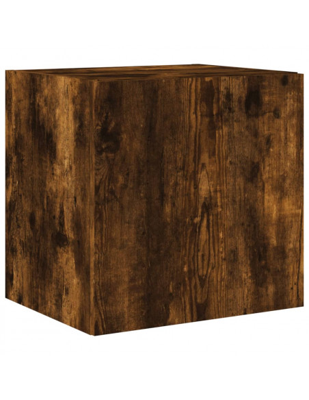 Mobili TV a Parete con Luci LED 2pz Rovere Fumo 40,5x35x40 cm