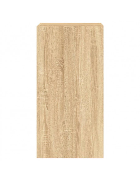 Mobile TV a Parete con Luci LED Rovere Sonoma 40,5x35x80 cm