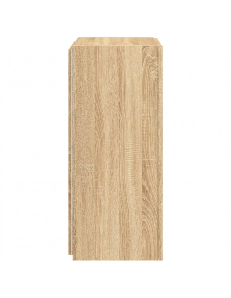 Mobile TV a Parete con Luci LED Rovere Sonoma 40,5x35x80 cm