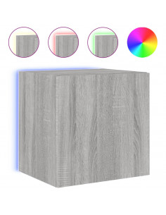 Mobili TV a Parete con Luci LED 2pz Grigio Sonoma 40,5x35x40 cm 2