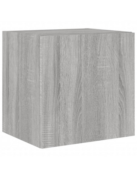 Mobili TV a Parete con Luci LED 2pz Grigio Sonoma 40,5x35x40 cm