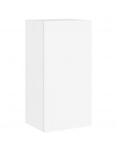 Mobile TV a Parete con Luci LED Bianco 40,5x35x80 cm 2
