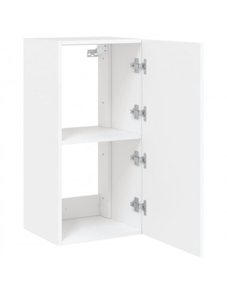 Mobile TV a Parete con Luci LED Bianco 40,5x35x80 cm