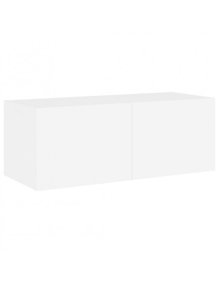 Mobile TV a Parete con Luci LED Bianco 80x35x31 cm