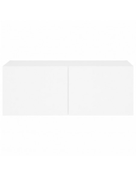 Mobile TV a Parete con Luci LED Bianco 80x35x31 cm