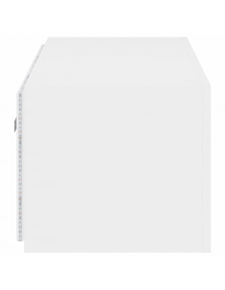 Mobile TV a Parete con Luci LED Bianco 80x35x31 cm