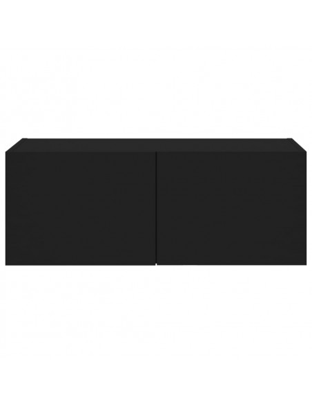 Mobile TV a Parete con Luci LED Nero 80x35x31 cm