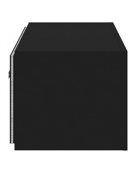 Mobile TV a Parete con Luci LED Nero 80x35x31 cm