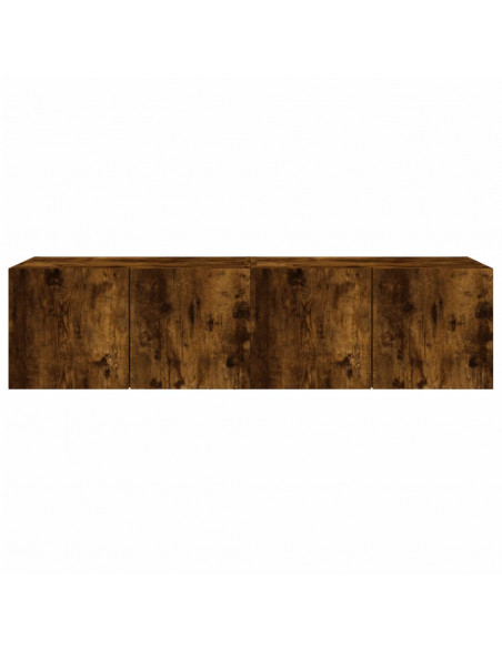 Mobili TV a Parete con Luci LED 2pz Rovere Fumo 60x35x31 cm