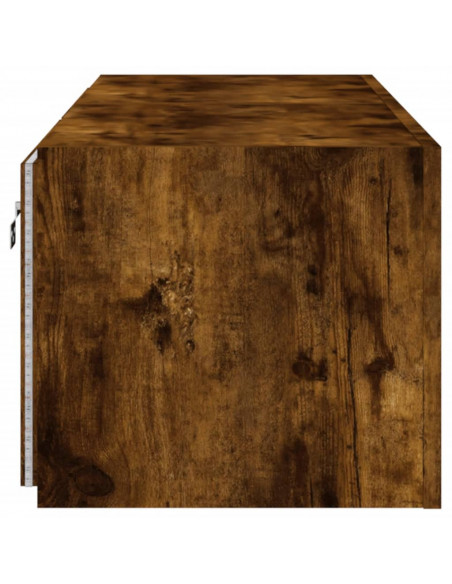 Mobili TV a Parete con Luci LED 2pz Rovere Fumo 60x35x31 cm