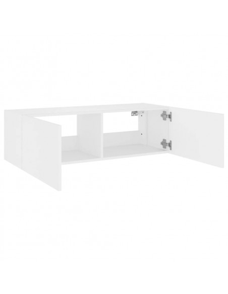 Mobile TV a Parete con Luci LED Bianco 100x35x31 cm