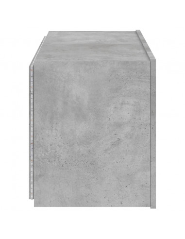Mobile TV a Parete con Luci LED Grigio Cemento 80x35x41 cm