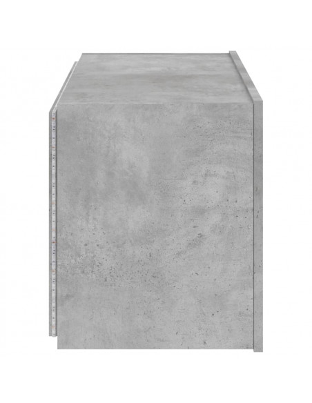 Mobile TV a Parete con Luci LED Grigio Cemento 80x35x41 cm