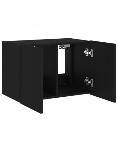 Mobile TV a Parete con Luci LED Nero 60x35x41 cm