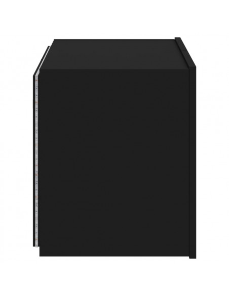 Mobile TV a Parete con Luci LED Nero 60x35x41 cm