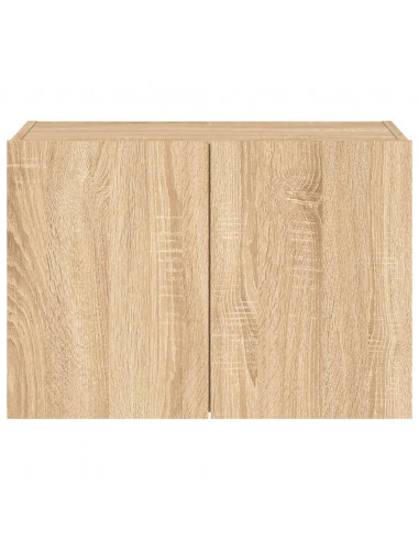 Mobile TV a Parete con Luci LED Rovere Sonoma 60x35x41 cm