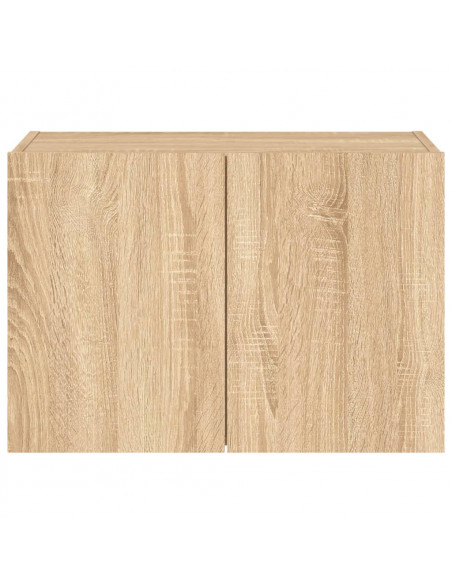 Mobile TV a Parete con Luci LED Rovere Sonoma 60x35x41 cm