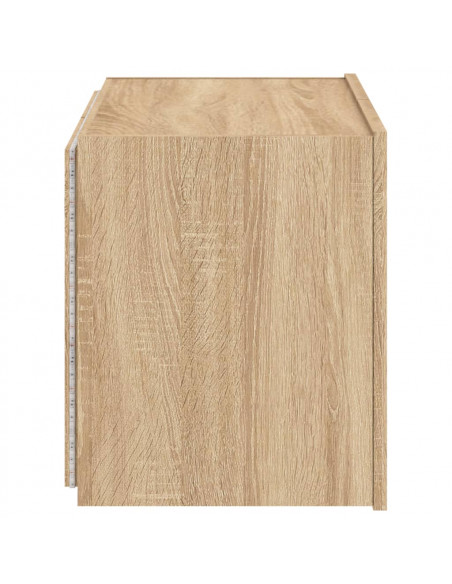 Mobile TV a Parete con Luci LED Rovere Sonoma 60x35x41 cm