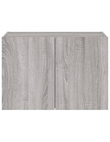 Mobile TV a Parete con Luci LED Grigio Sonoma 60x35x41 cm