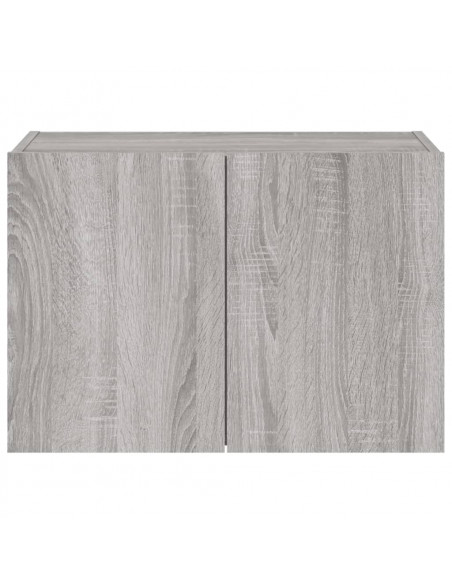 Mobile TV a Parete con Luci LED Grigio Sonoma 60x35x41 cm
