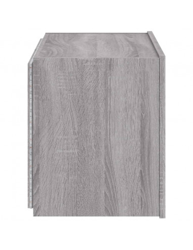 Mobile TV a Parete con Luci LED Grigio Sonoma 60x35x41 cm