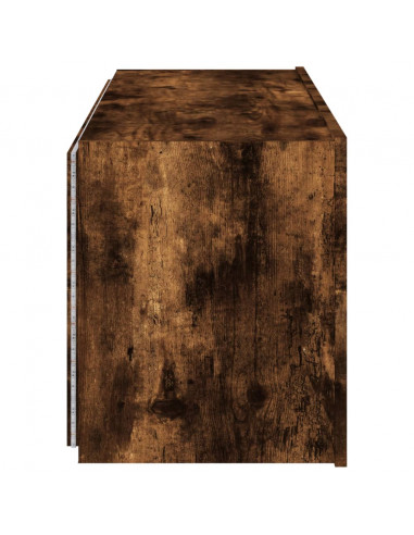 Mobile TV a Parete con Luci LED Rovere Fumo 100x35x41 cm