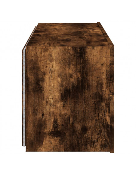Mobile TV a Parete con Luci LED Rovere Fumo 100x35x41 cm