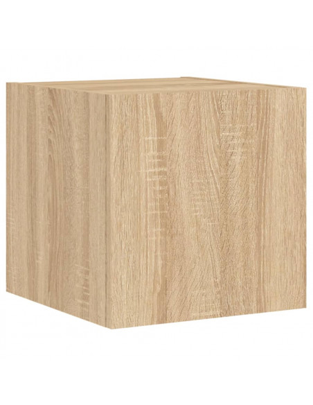 Mobili TV a Parete con Luci LED 2pz Rovere Sonoma 30,5x35x30 cm