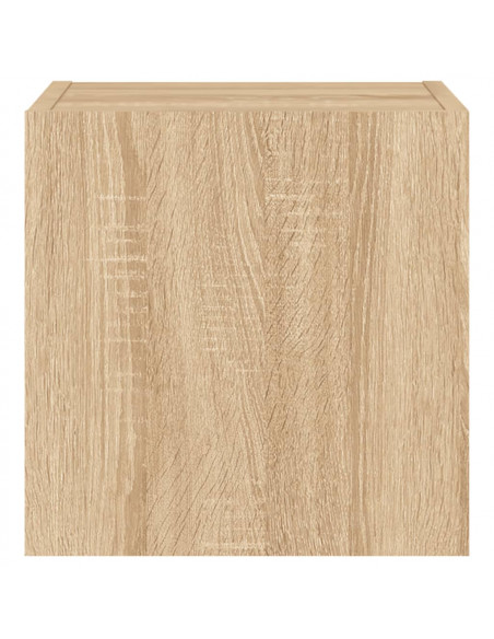 Mobili TV a Parete con Luci LED 2pz Rovere Sonoma 30,5x35x30 cm