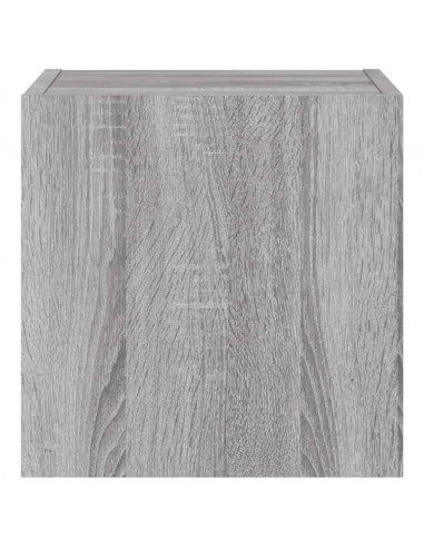 Mobile TV a Parete con Luci LED Grigio Sonoma 30,5x35x30 cm