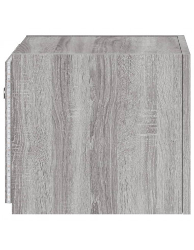 Mobile TV a Parete con Luci LED Grigio Sonoma 30,5x35x30 cm