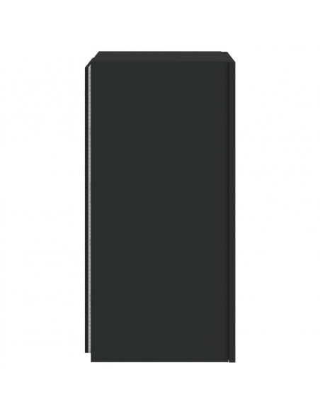 Mobili TV a Parete con Luci LED 2pz Neri 30,5x35x70 cm