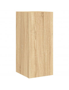 Mobili TV a Parete con Luci LED 2pz Rovere Sonoma 30,5x35x70 cm 2